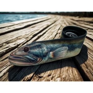 Ralph Marlin Large Mouth Bass Tie Awesome Colors 100% Polyester Vintage 1986